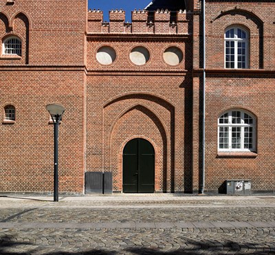 The front of Amberg’s courthouse and jail in Esbjerg